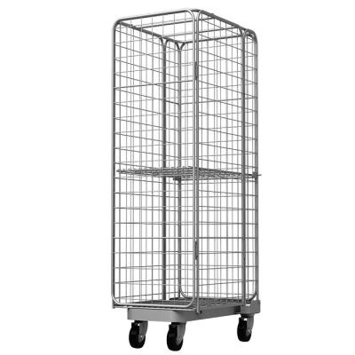 China Full Security Galvanized Roll Cage Pallets Nestable Trolley for sale
