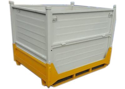 China Stacking Corrugated Steel Containers Pallet Box Storage Bins 1200kg for sale