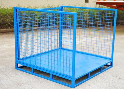 China Detachable Side Pallets Cage Stillage Crates With Wire Mesh Panel for sale