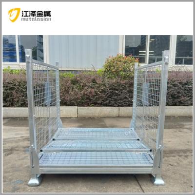 China 1000kg Load Capacity Foldable Steel Stillage Pallet Cage For Industrial Storage for sale