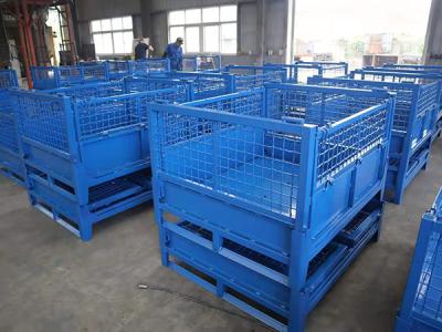 China 2 - 4 Layers Foldable Wire Mesh Pallet Cage For Warehouse Storage for sale