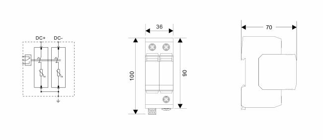 48v 40ka Type II Class C Pluggable DC Surge Protection Device 0
