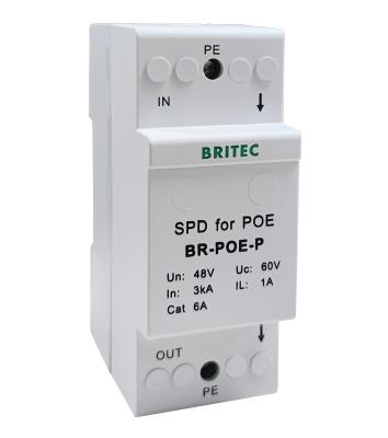 China BR-POE-P 48V Data Surge Protector cat 6 POE Power Over Ethernet surge protection device spd spd rj45 poe for sale