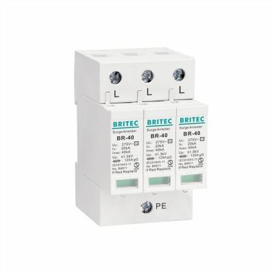 China BR-40 3P Type 2 Surge Protection Device lightning arrester protection 275v lightning protection for sale