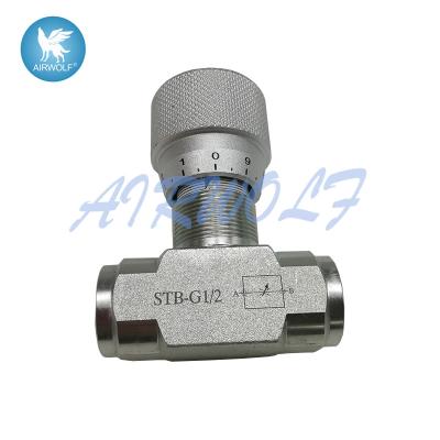 China PN40 Carbon Steel Bidirectional hydraulic flow restrictor valve STB-G1/2 for sale