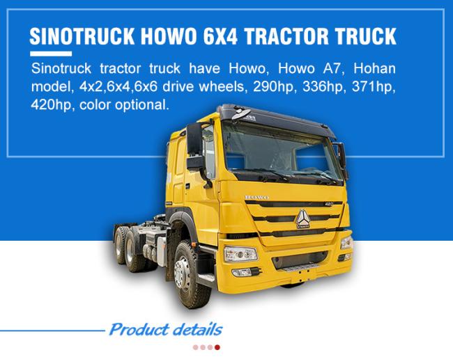 New Sinotruck HOWO 6X4 10 Wheels 371HP 420HP Used Prime Mover Trailer Head Tractor Truck for Africa