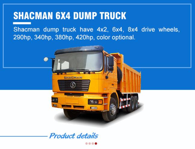 336HP 371HP Heavy Duty Dumper Shacman F2000 6X4 Euro 2 Dump Truck