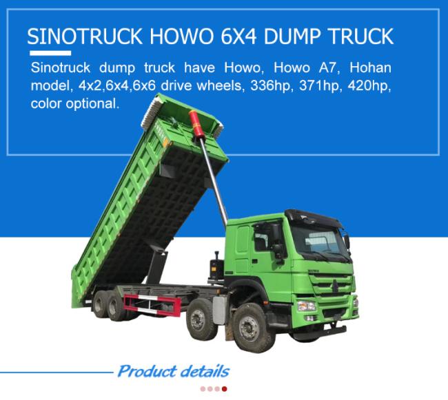 Sinotruck 12 Wheels 420HP 40ton 50tons Tipper Used HOWO 8X4 Dump Truck
