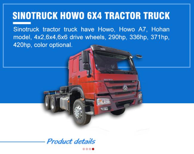 Used Second Hand Sinotruk HOWO 10 Wheels 371HP Trailer Head Tractor Head Tractor Truck