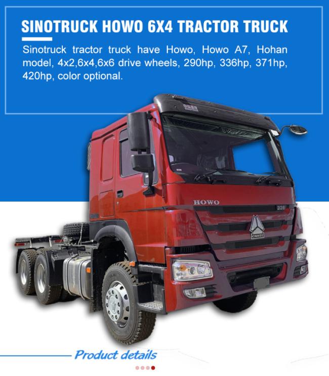 New Sinotruk HOWO 6X4 420HP 10 Wheels Prime Mover Tractor Tractor Head