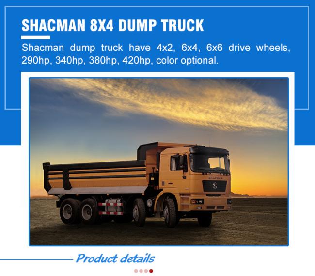 Shacman X3000 M3000 8X4 Heavy Duty Rhd LHD Dump Dumper Tipper Truck