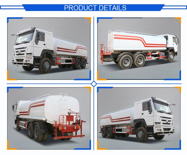 Cheap New Sinotruck 371HP 6X4 20000L 25000L Water Tank Truck HOWO Water Sprinkler Bowser Tanker and Used Water Truck Trucks Price for Sale