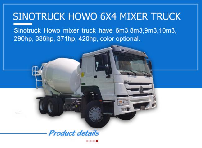 Sinotruck HOWO 6X4 Mixer Cement Concrete Truck 8 Cubic Meter 371HP for Africa