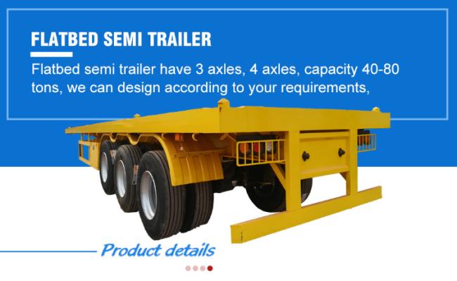 Heavy Duty Shipping Container Lowboy Flat Bed Trailer