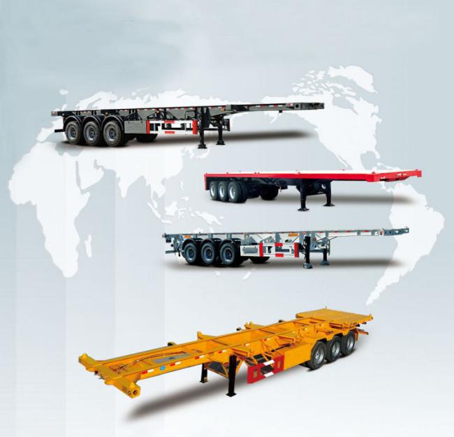3 Axles 40 Ton Leaf Spring 40foot Skeleton Semi Trailer 40FT