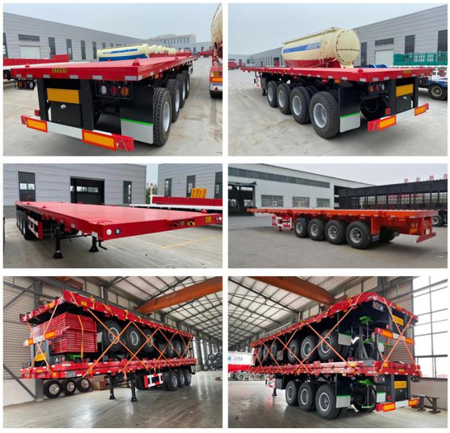 Factory New Tri-Axles Houses Tractor Aluminum Flat Bed Trailer