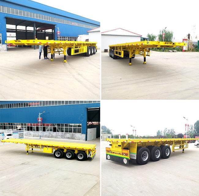 New & Second Hand 3 Axles 40 FT Flatbed Container Semi Trailer