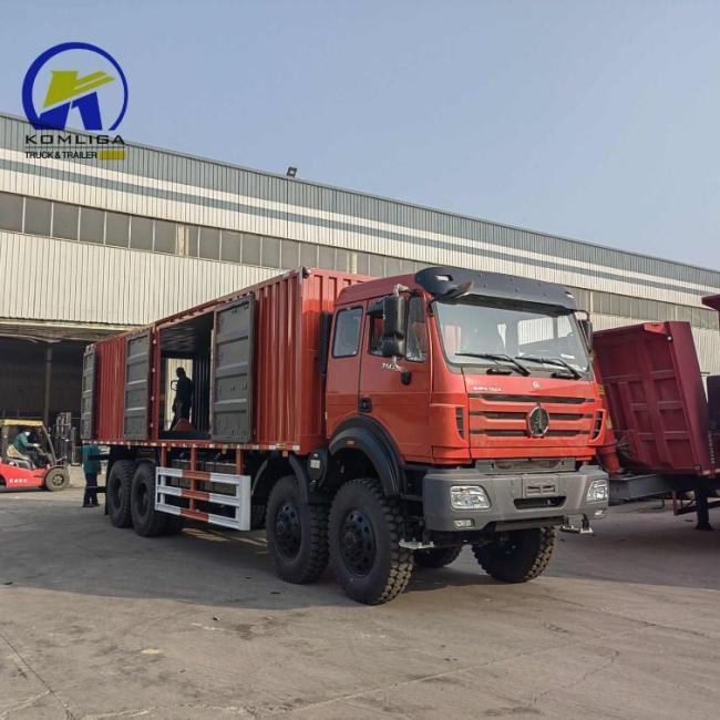 New Beiben Benz 8X8 12wheel Van Style Box Cargo Truck Price for Sale