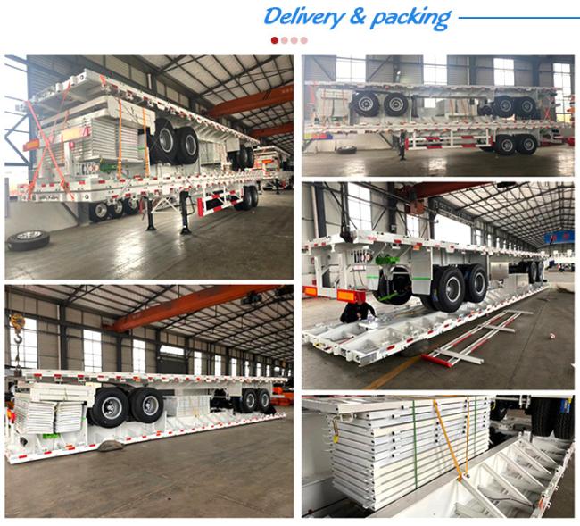 HOWO 40 FT 3 Axles Container Semi Trailer Flatbed Trailer
