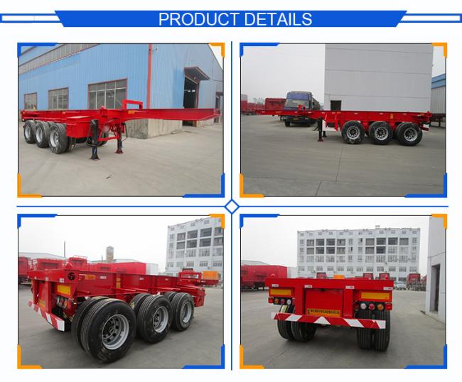 New 2axles 3axle 4axles 40tons 40FT Skeleton Semi Container Trailer