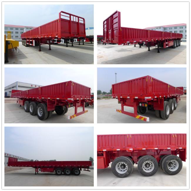 3 Axles 13m Side Wall Cargo Truck Semi Trailer