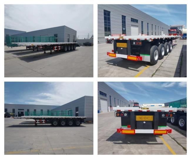 4axles 40FT 45FT 40tons Drop Flatbed Container Semi Trailer for Sale