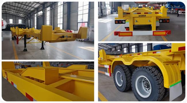 3 Axles 4 Axles Semi Skeleton Trailer Flatbed Trailer for Sale