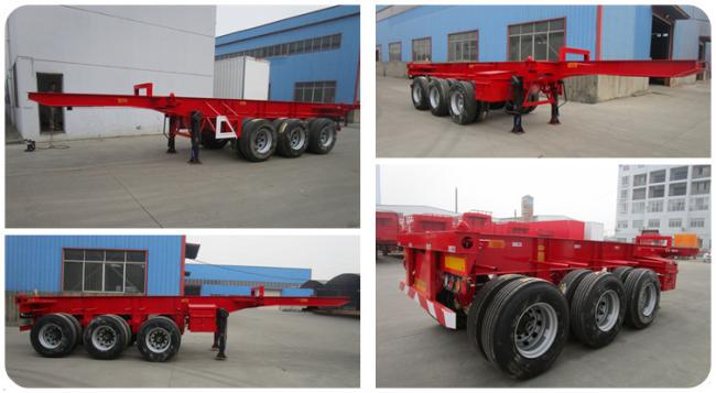 3 Axles 4 Axles Semi Skeleton Trailer Flatbed Trailer for Sale