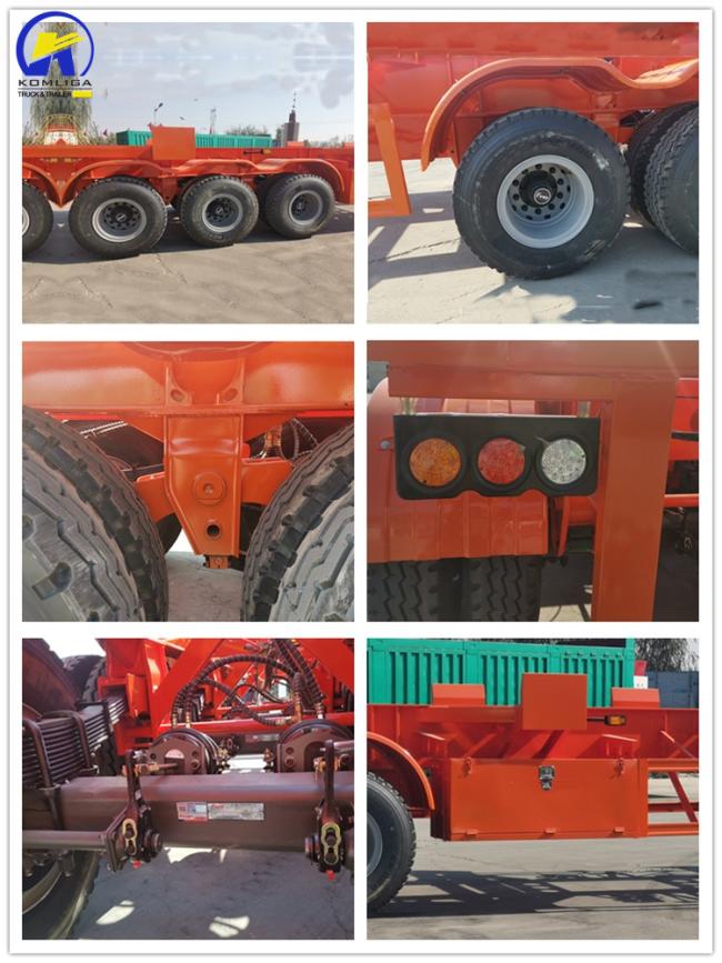 3axles 40tons 40FT Skeleton Semi Container Trailer