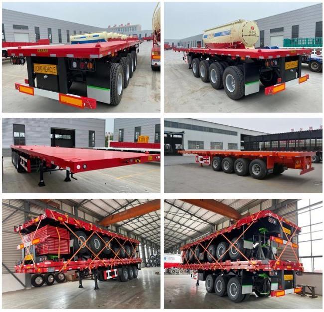 3 Axles Heavy Duty Flated Semi Trailer Container Trailer