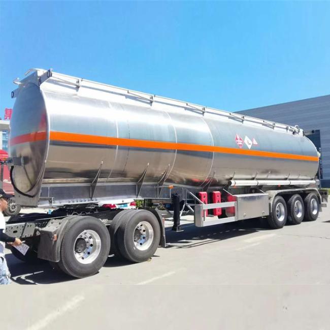 50tons 3axle Aluminum Oil Tanker Truck Fuel Tank Semi Trailer