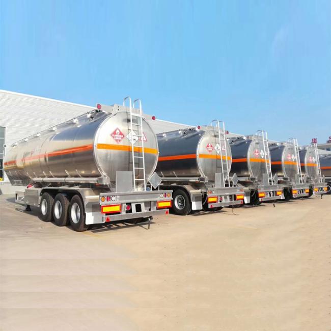 50tons 3axle Aluminum Oil Tanker Truck Fuel Tank Semi Trailer