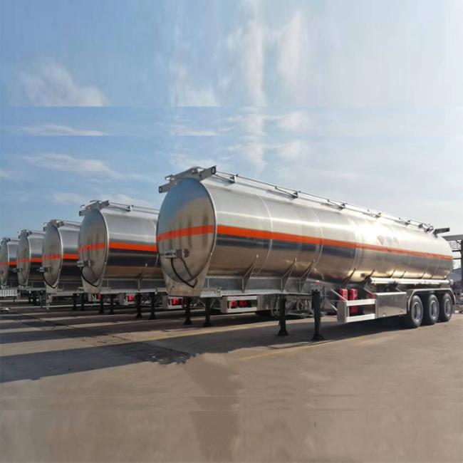 50tons 3axle Aluminum Oil Tanker Truck Fuel Tank Semi Trailer