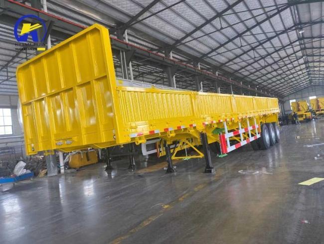 New 600mm 3axle Heavy Duty Side Gard Semi Trailer Yellow Colour 40FT Side Wall Semi Trailer for Sale
