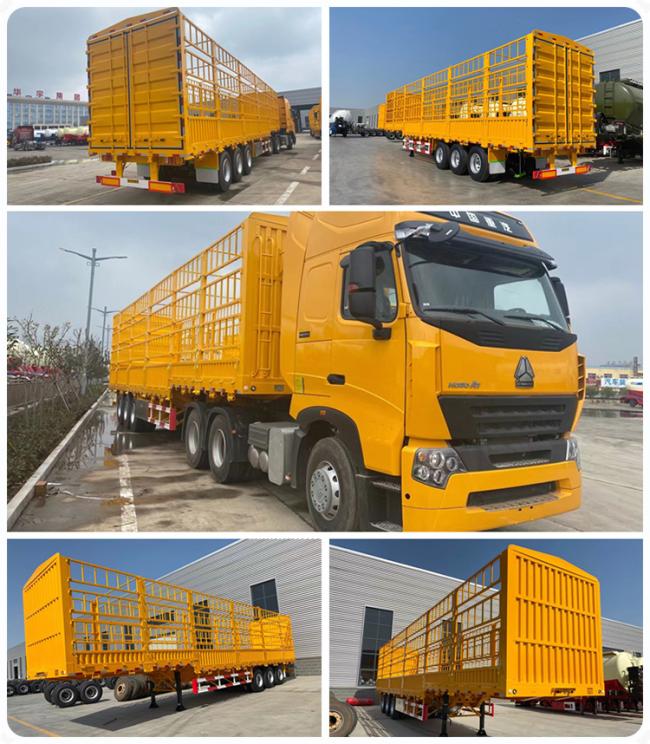 China Manufacturer 3 Axle 40-60 Tons Stake Fence Semi Trailer