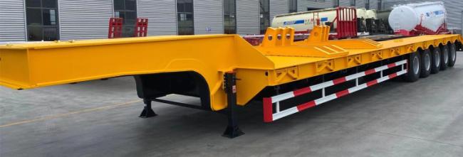 3 4 5 Axles Used Lowbed Truck Trailer for Tractors