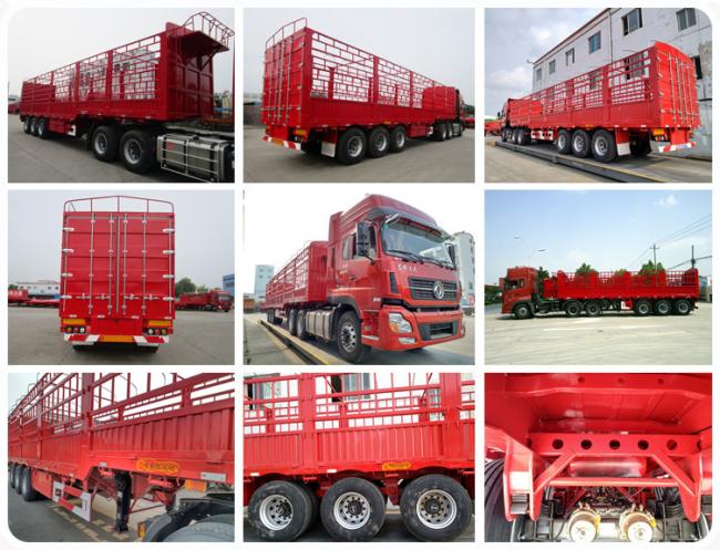 3 Axles 4 Axles Semi Trailer Fence Trailer Price