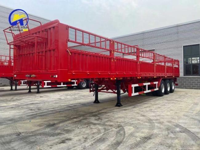 Hot Selling New 3axle Red Colour Fence Semi Trailer for Sale