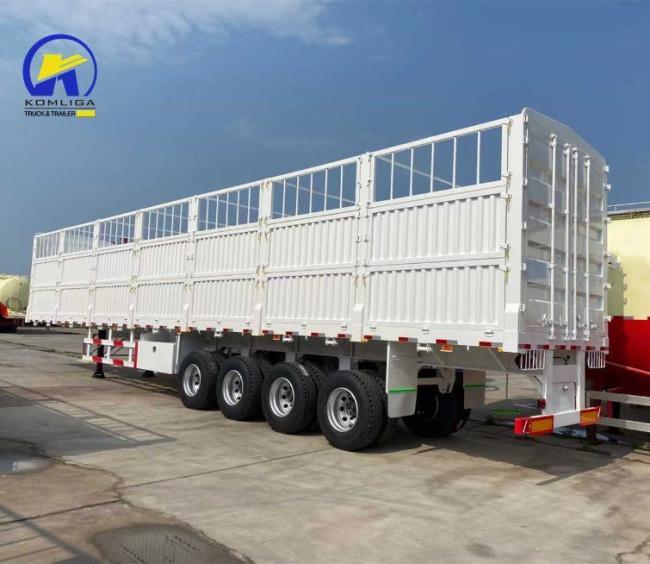 Factory Price 4axle White New Fence Trailer for Animal Transport Side Wall Semi Trailer for Sale