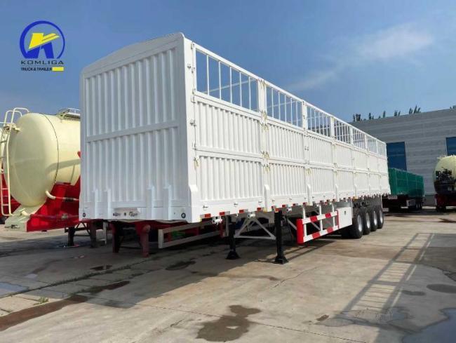 Factory Price 4axle White New Fence Trailer for Animal Transport Side Wall Semi Trailer for Sale