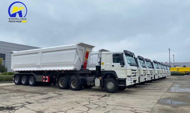 3 Axles 4 Axles 35 Cbm 40m3 45m3 60tons 70tons 80tons Hydraulic Tipping Trailer Rear End Mining Dumper Dump Tipper Trailer