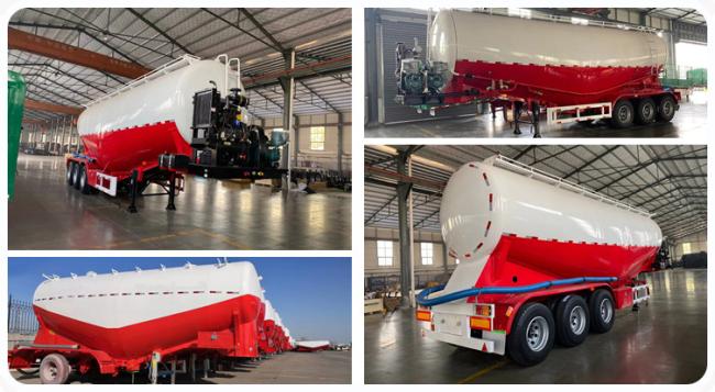 2/3 Axles 15-40cbm 50 Ton Gooseneck Bulk Cement Dry Powder Bulk Cement Tank Trailer