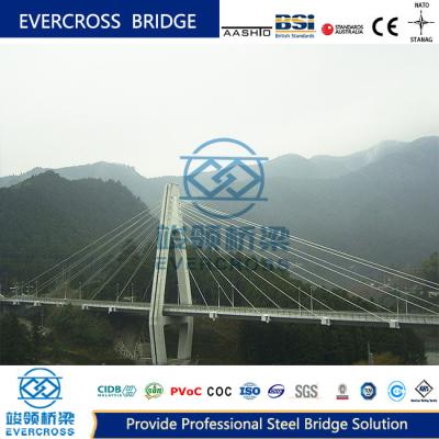 China ODM Steel Cable Stayed Bridges Steel Wire Suspension Bridge For Large Span for sale
