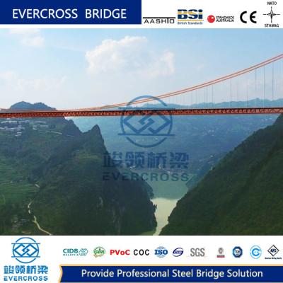 Китай Быстрая эрекция Стройно изготовленный стальной кабель Подвесный стальной веревочный мост продается