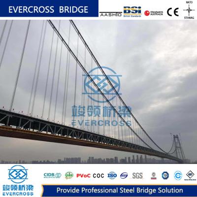 China Painted Cable Suspension Prefabricated Steel Bridge Big Loading Capacity for sale