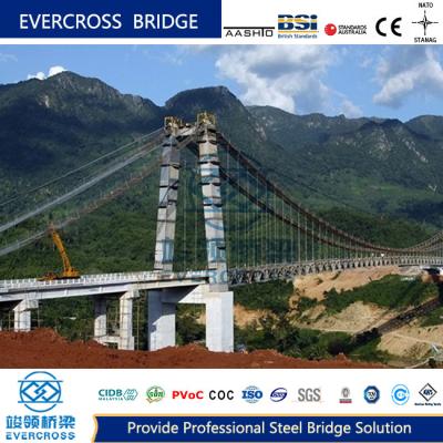 China Large Span Steel Cable Suspension Bridges OEM Steel Concrete Bridge for sale