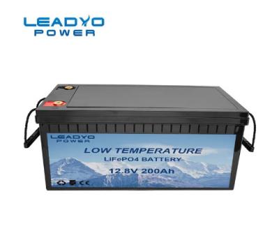 China Rechargeable Low Temperature Lithium ion RV Trailer Battery 12V 200Ah LiFePO4 Batteries with Self-Heating Function for sale