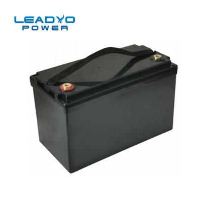 China Caja del ABS de Screwable del negro de la batería 12V 100ah 1280Wh de Leadyo Smart BMS Lifepo 4 en venta
