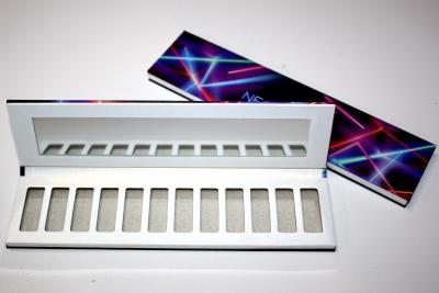 China 12 Pan Paper Empty Eyeshadow Palette Handmade With White Pearl Paper for sale