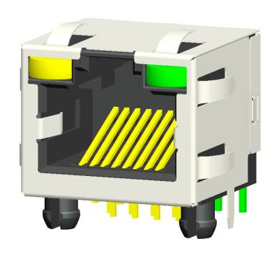 China HULYN Very low profile, Shielded RJ45 Modular Jack, Through Hole Type, 1x1,with LEDs， for sale